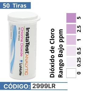 Tiras Reactivas de Dióxido de Cloro Rango Bajo, LaMotte, Código: 2999LR