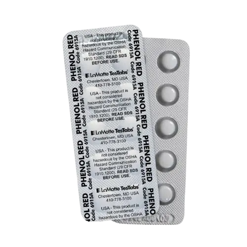 Reactivo en pastillas de rojo fenol para medir pH