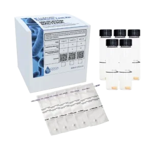 Kit para determinar coliformes totales con el método de ausencia o presencia
