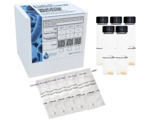 Kit para determinar coliformes totales con el método de ausencia o presencia